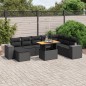 vidaXL 9-tlg. Garten-Sofagarnitur mit Kissen Schwarz Poly Rattan vidaXL 9-tlg. Garten-Sofagarnitur mit Kissen Schwarz Poly Rattan