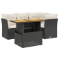 vidaXL 5-tlg. Garten-Sofagarnitur mit Kissen Schwarz Poly Rattan vidaXL 5-tlg. Garten-Sofagarnitur mit Kissen Schwarz Poly Rattan