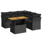 vidaXL 5-tlg. Garten-Sofagarnitur mit Kissen Schwarz Poly Rattan vidaXL 5-tlg. Garten-Sofagarnitur mit Kissen Schwarz Poly Rattan