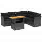 vidaXL 7-tlg. Garten-Sofagarnitur mit Kissen Schwarz Poly Rattan vidaXL 7-tlg. Garten-Sofagarnitur mit Kissen Schwarz Poly Rattan