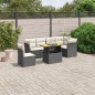 vidaXL 7-tlg. Garten-Sofagarnitur mit Kissen Schwarz Poly Rattan vidaXL 7-tlg. Garten-Sofagarnitur mit Kissen Schwarz Poly Rattan