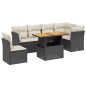 vidaXL 7-tlg. Garten-Sofagarnitur mit Kissen Schwarz Poly Rattan vidaXL 7-tlg. Garten-Sofagarnitur mit Kissen Schwarz Poly Rattan