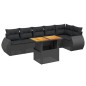 vidaXL 7-tlg. Garten-Sofagarnitur mit Kissen Schwarz Poly Rattan vidaXL 7-tlg. Garten-Sofagarnitur mit Kissen Schwarz Poly Rattan