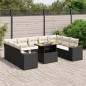 vidaXL 10-tlg. Garten-Sofagarnitur mit Kissen Schwarz Poly Rattan vidaXL 10-tlg. Garten-Sofagarnitur mit Kissen Schwarz Poly Rattan