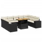 vidaXL 10-tlg. Garten-Sofagarnitur mit Kissen Schwarz Poly Rattan vidaXL 10-tlg. Garten-Sofagarnitur mit Kissen Schwarz Poly Rattan