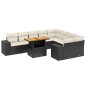 vidaXL 10-tlg. Garten-Sofagarnitur mit Kissen Schwarz Poly Rattan vidaXL 10-tlg. Garten-Sofagarnitur mit Kissen Schwarz Poly Rattan