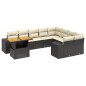 vidaXL 10-tlg. Garten-Sofagarnitur mit Kissen Schwarz Poly Rattan vidaXL 10-tlg. Garten-Sofagarnitur mit Kissen Schwarz Poly Rattan