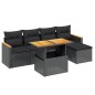 vidaXL 6-tlg. Garten-Sofagarnitur mit Kissen Schwarz Poly Rattan vidaXL 6-tlg. Garten-Sofagarnitur mit Kissen Schwarz Poly Rattan