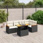 vidaXL 6-tlg. Garten-Sofagarnitur mit Kissen Schwarz Poly Rattan vidaXL 6-tlg. Garten-Sofagarnitur mit Kissen Schwarz Poly Rattan