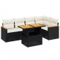 vidaXL 6-tlg. Garten-Sofagarnitur mit Kissen Schwarz Poly Rattan vidaXL 6-tlg. Garten-Sofagarnitur mit Kissen Schwarz Poly Rattan