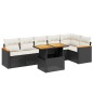 vidaXL 7-tlg. Garten-Sofagarnitur mit Kissen Schwarz Poly Rattan vidaXL 7-tlg. Garten-Sofagarnitur mit Kissen Schwarz Poly Rattan