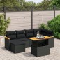 vidaXL 7-tlg. Garten-Sofagarnitur mit Kissen Schwarz Poly Rattan vidaXL 7-tlg. Garten-Sofagarnitur mit Kissen Schwarz Poly Rattan