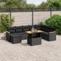 vidaXL 9-tlg. Garten-Sofagarnitur mit Kissen Schwarz Poly Rattan vidaXL 9-tlg. Garten-Sofagarnitur mit Kissen Schwarz Poly Rattan