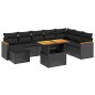vidaXL 9-tlg. Garten-Sofagarnitur mit Kissen Schwarz Poly Rattan vidaXL 9-tlg. Garten-Sofagarnitur mit Kissen Schwarz Poly Rattan