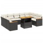vidaXL 11-tlg. Garten-Sofagarnitur mit Kissen Schwarz Poly Rattan vidaXL 11-tlg. Garten-Sofagarnitur mit Kissen Schwarz Poly Rattan