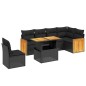 vidaXL 7-tlg. Garten-Sofagarnitur mit Kissen Schwarz Poly Rattan vidaXL 7-tlg. Garten-Sofagarnitur mit Kissen Schwarz Poly Rattan
