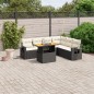 vidaXL 7-tlg. Garten-Sofagarnitur mit Kissen Schwarz Poly Rattan vidaXL 7-tlg. Garten-Sofagarnitur mit Kissen Schwarz Poly Rattan