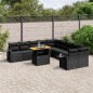 vidaXL 11-tlg. Garten-Sofagarnitur mit Kissen Schwarz Poly Rattan vidaXL 11-tlg. Garten-Sofagarnitur mit Kissen Schwarz Poly Rattan
