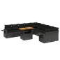 vidaXL 11-tlg. Garten-Sofagarnitur mit Kissen Schwarz Poly Rattan vidaXL 11-tlg. Garten-Sofagarnitur mit Kissen Schwarz Poly Rattan