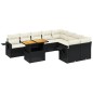 vidaXL 10-tlg. Garten-Sofagarnitur mit Kissen Schwarz Poly Rattan vidaXL 10-tlg. Garten-Sofagarnitur mit Kissen Schwarz Poly Rattan