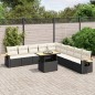 vidaXL 11-tlg. Garten-Sofagarnitur mit Kissen Schwarz Poly Rattan vidaXL 11-tlg. Garten-Sofagarnitur mit Kissen Schwarz Poly Rattan