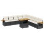 vidaXL 11-tlg. Garten-Sofagarnitur mit Kissen Schwarz Poly Rattan vidaXL 11-tlg. Garten-Sofagarnitur mit Kissen Schwarz Poly Rattan