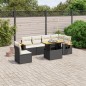 vidaXL 7-tlg. Garten-Sofagarnitur mit Kissen Schwarz Poly Rattan vidaXL 7-tlg. Garten-Sofagarnitur mit Kissen Schwarz Poly Rattan