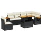 vidaXL 7-tlg. Garten-Sofagarnitur mit Kissen Schwarz Poly Rattan vidaXL 7-tlg. Garten-Sofagarnitur mit Kissen Schwarz Poly Rattan