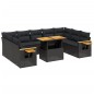 vidaXL 11-tlg. Garten-Sofagarnitur mit Kissen Schwarz Poly Rattan vidaXL 11-tlg. Garten-Sofagarnitur mit Kissen Schwarz Poly Rattan