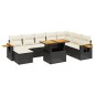 vidaXL 9-tlg. Garten-Sofagarnitur mit Kissen Schwarz Poly Rattan vidaXL 9-tlg. Garten-Sofagarnitur mit Kissen Schwarz Poly Rattan