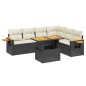 vidaXL 7-tlg. Garten-Sofagarnitur mit Kissen Schwarz Poly Rattan vidaXL 7-tlg. Garten-Sofagarnitur mit Kissen Schwarz Poly Rattan