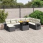 vidaXL 9-tlg. Garten-Sofagarnitur mit Kissen Schwarz Poly Rattan vidaXL 9-tlg. Garten-Sofagarnitur mit Kissen Schwarz Poly Rattan