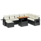 vidaXL 9-tlg. Garten-Sofagarnitur mit Kissen Schwarz Poly Rattan vidaXL 9-tlg. Garten-Sofagarnitur mit Kissen Schwarz Poly Rattan