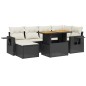 vidaXL 7-tlg. Garten-Sofagarnitur mit Kissen Schwarz Poly Rattan vidaXL 7-tlg. Garten-Sofagarnitur mit Kissen Schwarz Poly Rattan