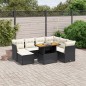 vidaXL 8-tlg. Garten-Sofagarnitur mit Kissen Schwarz Poly Rattan vidaXL 8-tlg. Garten-Sofagarnitur mit Kissen Schwarz Poly Rattan
