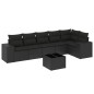 vidaXL 7-tlg. Garten-Sofagarnitur mit Kissen Schwarz Poly Rattan vidaXL 7-tlg. Garten-Sofagarnitur mit Kissen Schwarz Poly Rattan