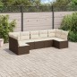 vidaXL 7-tlg. Garten-Sofagarnitur mit Kissen Braun Poly Rattan vidaXL 7-tlg. Garten-Sofagarnitur mit Kissen Braun Poly Rattan
