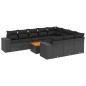 vidaXL 11-tlg. Garten-Sofagarnitur mit Kissen Schwarz Poly Rattan vidaXL 11-tlg. Garten-Sofagarnitur mit Kissen Schwarz Poly Rattan