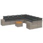 vidaXL 11-tlg. Garten-Sofagarnitur mit Kissen Grau Poly Rattan vidaXL 11-tlg. Garten-Sofagarnitur mit Kissen Grau Poly Rattan
