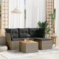 vidaXL 5-tlg. Garten-Sofagarnitur mit Kissen Grau Poly Rattan vidaXL 5-tlg. Garten-Sofagarnitur mit Kissen Grau Poly Rattan