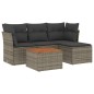 vidaXL 5-tlg. Garten-Sofagarnitur mit Kissen Grau Poly Rattan vidaXL 5-tlg. Garten-Sofagarnitur mit Kissen Grau Poly Rattan