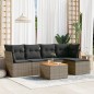 vidaXL 6-tlg. Garten-Sofagarnitur mit Kissen Grau Poly Rattan vidaXL 6-tlg. Garten-Sofagarnitur mit Kissen Grau Poly Rattan