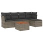 vidaXL 6-tlg. Garten-Sofagarnitur mit Kissen Grau Poly Rattan vidaXL 6-tlg. Garten-Sofagarnitur mit Kissen Grau Poly Rattan