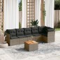 vidaXL 7-tlg. Garten-Sofagarnitur mit Kissen Grau Poly Rattan vidaXL 7-tlg. Garten-Sofagarnitur mit Kissen Grau Poly Rattan