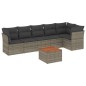vidaXL 7-tlg. Garten-Sofagarnitur mit Kissen Grau Poly Rattan vidaXL 7-tlg. Garten-Sofagarnitur mit Kissen Grau Poly Rattan