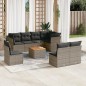 vidaXL 9-tlg. Garten-Sofagarnitur mit Kissen Grau Poly Rattan vidaXL 9-tlg. Garten-Sofagarnitur mit Kissen Grau Poly Rattan