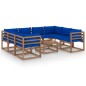 9-tlg. Garten-Lounge-Set mit Kissen in Blau 9-tlg. Garten-Lounge-Set mit Kissen in Blau