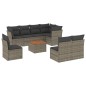 vidaXL 9-tlg. Garten-Sofagarnitur mit Kissen Grau Poly Rattan vidaXL 9-tlg. Garten-Sofagarnitur mit Kissen Grau Poly Rattan