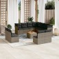 vidaXL 12-tlg. Garten-Sofagarnitur mit Kissen Grau Poly Rattan vidaXL 12-tlg. Garten-Sofagarnitur mit Kissen Grau Poly Rattan