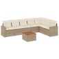 vidaXL 8-tlg. Garten-Sofagarnitur mit Kissen Beige Poly Rattan vidaXL 8-tlg. Garten-Sofagarnitur mit Kissen Beige Poly Rattan